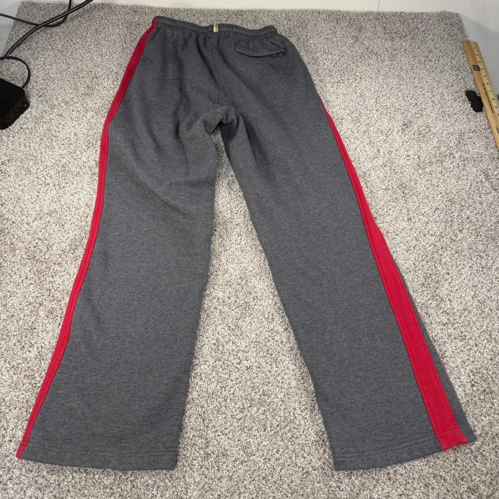 Canadian Olympic Team Grey Red Fleece‎ Sweatpants Wide Leg Zip Pockets S Vinage